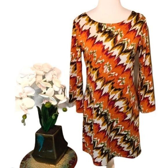 Sunny Taylor Diagonal Print Dress or Tunic Size S - Picture 2 of 11